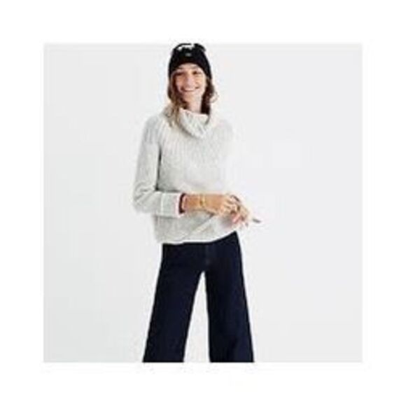 Madewell Turtleneck Knit-rib Long Sleeve Drawstring Hem Mohair Sweater Size XS - Picture 2 of 14